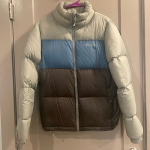 COTOPAXI Women Solazo Down Puffer Jacket—(S)—“Brush Iron” GRAY + BLUE